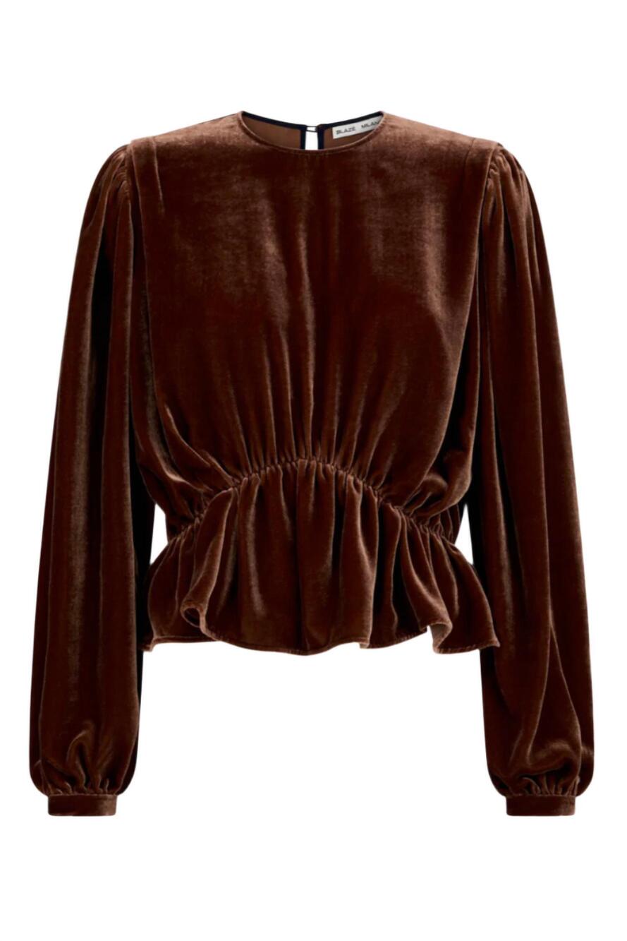 NEW BLAZÉ MILANO women's afterglow coco blouse in bronze